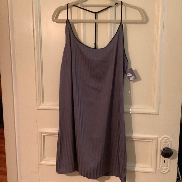 Auden Sleepwear Nightie Gray Striped M NWT - Picture 1 of 3